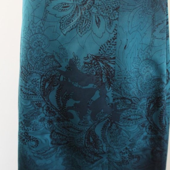 NWT Tahari Black Teal Paisley Burnout Sleeveless Dress Size 8 Sheath - Picture 6 of 8